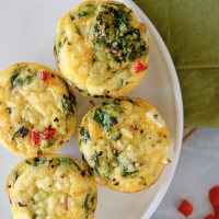 Colorful vegetable egg muffins on plate